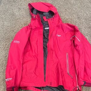 Outdoor Research Women's Vibrant Red Rain Jacket